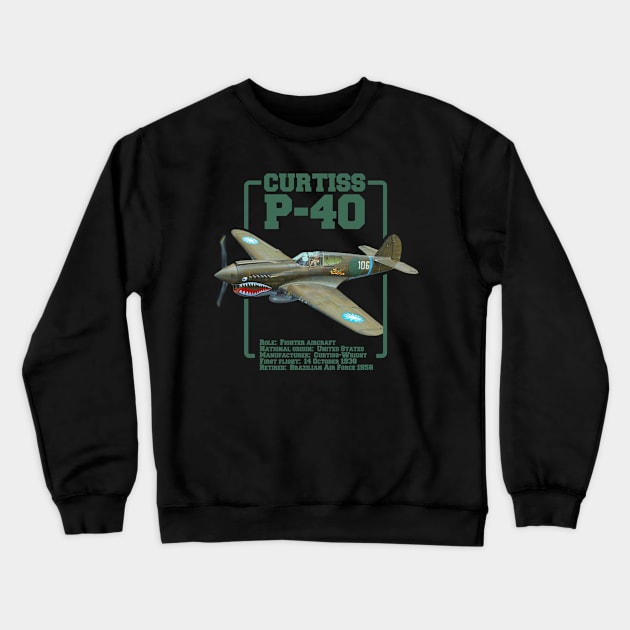 Curtiss P-40 Warhawk | WW2 Plane Crewneck Sweatshirt by Distant War